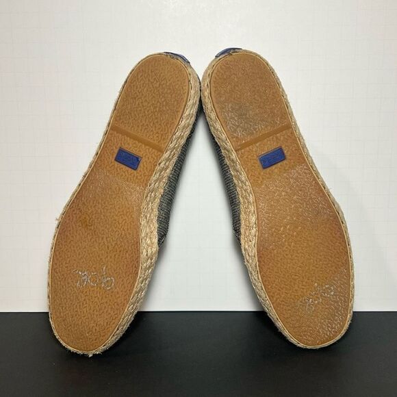 Womens KEDS Just Wrapped Grey w/ Gold Glitter Espadrille Slip On Shoes / Size 7 - Picture 8 of 9